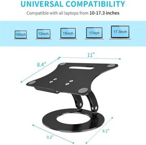 img 1 attached to 💻 Регулируемая подставка для ноутбука на стол - JZBRAIN эргономичный держатель для компьютера | Совместима с 10-15" MacBook Air, Pro, Lenovo, Dell | Черный