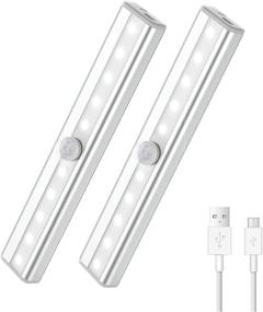 img 1 attached to 🔦 Aircover LED Closet Light: Wireless Rechargeable Motion Sensor Under Cabinet Light Stick-Anywhere Night Light Bar for Closet, Hallway, Cabinet, Stairway, Wardrobe, and Kitchen