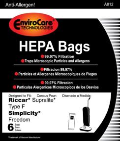 img 2 attached to 🧹 High-quality Replacement HEPA Filtration Vacuum Cleaner Dust Bags designed for Riccar Supralite Type F and Simplicty Freedom Uprights by EnviroCare