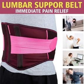 img 2 attached to 🔴 Lower Back Brace 2.0 Version - Pain Relief and Support for Lifting at Work, Scoliosis, Herniated Disc and Sciatica - Back Support Belt for Women - Size S/M (26"-32" Belly Waist) - Red