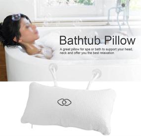 img 2 attached to Non-Slip Bath Pillow with Suction Cups - Bathtub Spa Cushion for Head and Neck Support