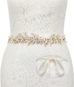 img 4 attached to 👰 SWEETV Rhinestone Bridal Belt: Floral Wedding Belt for Bridesmaid Gown, Evening Dress Sash Accessories