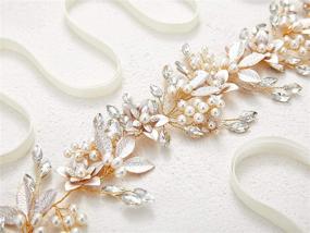 img 1 attached to 👰 SWEETV Rhinestone Bridal Belt: Floral Wedding Belt for Bridesmaid Gown, Evening Dress Sash Accessories