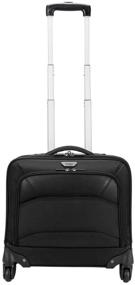 img 4 attached to Targus Mobile-VIP 4-Wheeled Business & Overnight Rolling Case - Water Resistant Material, Leatherette Accents, Zip Down Organizer, Padded Protection - Fits 15.6-Inch Laptop/Notebook - Black (TBR022)