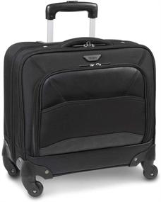 img 3 attached to Targus Mobile-VIP 4-Wheeled Business & Overnight Rolling Case - Water Resistant Material, Leatherette Accents, Zip Down Organizer, Padded Protection - Fits 15.6-Inch Laptop/Notebook - Black (TBR022)