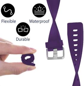 img 3 attached to VINIKI Bands Compatible With Fitbit Versa/Versa 2/SE Slim Soft Water Proof Fitness Straps For Women Men (Dark Purple