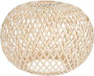 🍃 rustic rattan pendant light shade - mobestech basket chandelier lamp shade for restaurant cafe teahouse, weave light bulb cage guard in light yellow logo