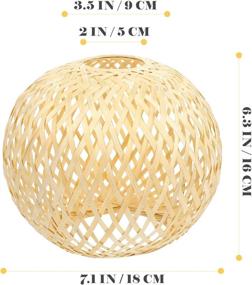 img 2 attached to 🍃 Rustic Rattan Pendant Light Shade - Mobestech Basket Chandelier Lamp Shade for Restaurant Cafe Teahouse, Weave Light Bulb Cage Guard in Light Yellow