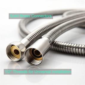 img 2 attached to 🚿 TRIPHIL 59-Inch Extra-Long Kink-Free Shower Hose for Handheld Shower Head Replacement, Metal Bath Tub Hose Extension with Anti-Twist Brass Connectors, Stainless Steel Brushed Nickel Tube