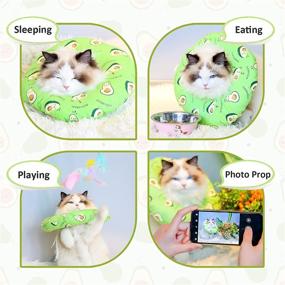 img 3 attached to 🐱 Adorable Cartoon Cat Cone for Optimal Wound Healing in Cats - Protective Recovery Collar Post-Surgery for Kitty and Small Dog Breeds