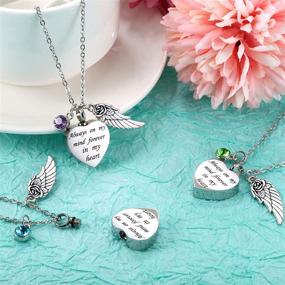 img 3 attached to Cremation Necklace Birthstones Stainless Waterproof