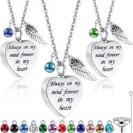 cremation necklace birthstones stainless waterproof logo