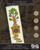 lord of the rings: the shire of middle-earth cross stitch kit - diy embroidery bookmark with pattern logo