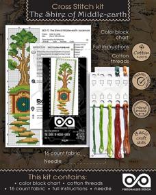 img 3 attached to Lord of The Rings: The Shire of Middle-Earth Cross Stitch Kit - DIY Embroidery Bookmark with Pattern