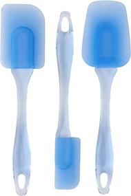 img 2 attached to 🍳 Wilton Easy Flex Silicone Spatula Set: Ideal Tools for Effortlessly Mixing, Folding, Scraping, Cooking, and Serving - Blue (3-Piece)