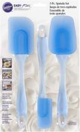 🍳 wilton easy flex silicone spatula set: ideal tools for effortlessly mixing, folding, scraping, cooking, and serving - blue (3-piece) logo