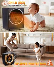 img 1 attached to 🔥 Sunday Living 1500W Large Room Infrared Space Heater with Wheels, 3 Heating Modes, Remote Control, Timer, Thermostat, Child Lock, Tip-over Protection, Black