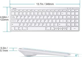 img 2 attached to 💻 OMOTON Ultra Slim Wireless Bluetooth Keyboard with Numeric Keypad for iPad Air 10.9/10.5, iPad Pro 12.9/11, iPad 8th 7th Gen 10.2, iPad 9.7, iPad Mini and More - Silver
