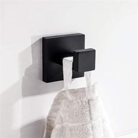 img 3 attached to 🔗 High-Quality Nolimas 2 Pack Matte Black Towel Hook: Rustproof Stainless Steel for Bathroom, Kitchen, Coat & Clothes - Sturdy Wall Mounted Square Toilet Door Hanger