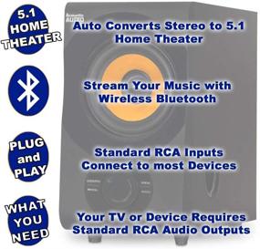 img 3 attached to Домашняя аудиосистема 5.1 AA5170 с Bluetooth и оптическим входом & 4 удлинительными кабелями Acoustic Audio Goldwood - Черный