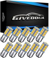 10pcs givedoua ba15d led rv bulb - super bright 5050 18-smd warm white replacement for 12v rv car trailer motorhome camper tail boat interior led light (1004 1076 1130 1142 1176) logo