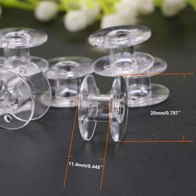 img 3 attached to 🧵 200 Pack Transparent Class 15 Plastic Sewing Bobbins for Juki Brother Baby Lock Singer Viking Pfaff, Size A, SA15