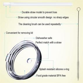 img 3 attached to Leak-Proof Straw Lid for 30 Oz YETI Rambler, SOEOR Tumbler, 🥤 Ozark Trail Cup & More - Compatible with Vacuum Insulated Stainless Steel Tumblers