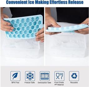 img 1 attached to ❄️ Ice Cube Tray with Lid, Bin, and 37 Nugget Silicone Ice Tray - Includes Ice Container, Scoop, and Cover Release Ice Box Container for Freezer