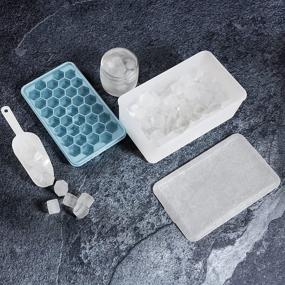 img 3 attached to ❄️ Ice Cube Tray with Lid, Bin, and 37 Nugget Silicone Ice Tray - Includes Ice Container, Scoop, and Cover Release Ice Box Container for Freezer