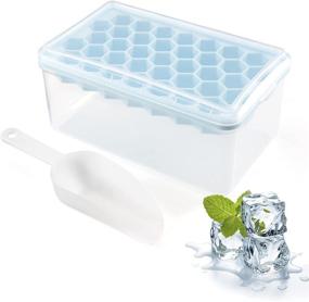 img 4 attached to ❄️ Ice Cube Tray with Lid, Bin, and 37 Nugget Silicone Ice Tray - Includes Ice Container, Scoop, and Cover Release Ice Box Container for Freezer