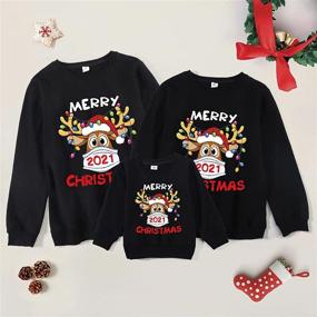 img 3 attached to Christmas Matching Sweater Sweatshirt Pullover Outdoor Recreation for Climbing
