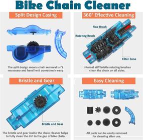 img 3 attached to Bike Chain Cleaner Kit for Drivetrain, Gear, Cassette, Sprockets - Ideal for Mountain Bikes, Road Bikes, BMX - Complete Bicycle Cleaning Set with Brush Tool - 4 Piece Pack