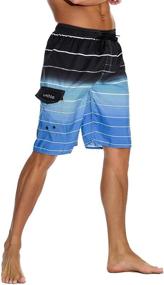 img 3 attached to Unitop Bathing Surfing Striped Blue 34 Sports & Fitness for Water Sports