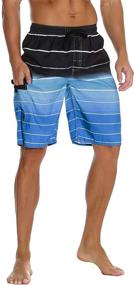 img 4 attached to Unitop Bathing Surfing Striped Blue 34 Sports & Fitness for Water Sports