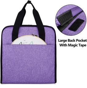 img 1 attached to 👜 YARWO Embroidery Bag: Innovative Design for Easy Storage of Hoops, Floss & Supplies (Purple, Bag Only)