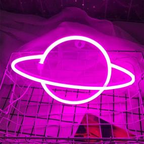 img 3 attached to Protecu Planet Neon Sign - Светодиодные вывески с питанием от USB / батареи Неоновые огни для спальни