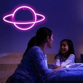 img 2 attached to Protecu Planet Neon Sign - USB/Battery Operated LED Signs Neon Lights For Bedroom