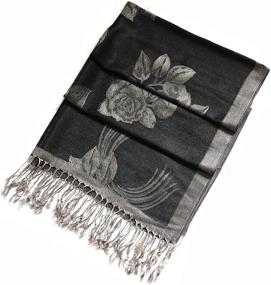 img 2 attached to Sakkas Rose Two Tone Pashmina Scarf/Stole/Wrap