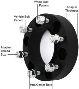 img 3 attached to 🔧 GDSMOTU 4 шт. Центровочные проставки колес для JK Wrangler, 1.5" (38 мм) проставки колес, 5x5 с шпильками 1/2", совместимые с JK/JKU Wrangler 2007-2018 годов (за исключением JL) и XK Commander 2006-2010 годов.