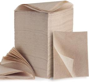 img 4 attached to Kraft Brown Compostable Napkins - 🌿 500 Pack - 12x12 Recycled Natural Eco-Friendly Napkins