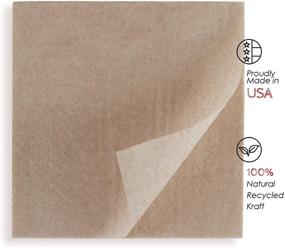 img 3 attached to Kraft Brown Compostable Napkins - 🌿 500 Pack - 12x12 Recycled Natural Eco-Friendly Napkins