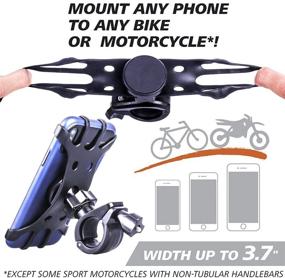 img 2 attached to 🚲 Bike Phone Holder: Anti-Shake Motorcycle Mount for iPhone X/6/7/8 Plus, Samsung Galaxy & GPS - 360° Rotation - Fits 4"-6.5" Phones