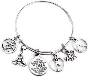 img 4 attached to Kit's Kiss Yoga Bracelet: 🧘 Perfect Yoga Jewelry for Enthusiasts and Instructors!