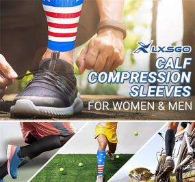 img 1 attached to 🦵 LxsGo Calf Compression Sleeves: Essential Leg Compression Socks for Women & Men - Ideal for Nurses, Runners, and Athletes