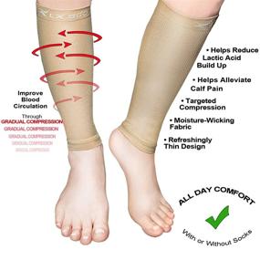 img 2 attached to 🦵 LxsGo Calf Compression Sleeves: Essential Leg Compression Socks for Women & Men - Ideal for Nurses, Runners, and Athletes