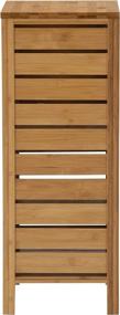 img 2 attached to 🚪 Stylish and Compact Linon Finn Bamboo Bathroom Cabinet: One Door, Brown Finish