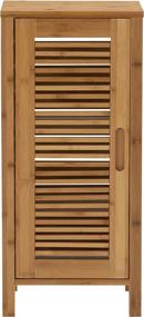 img 3 attached to 🚪 Stylish and Compact Linon Finn Bamboo Bathroom Cabinet: One Door, Brown Finish