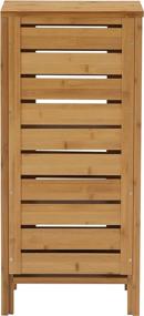 img 1 attached to 🚪 Stylish and Compact Linon Finn Bamboo Bathroom Cabinet: One Door, Brown Finish