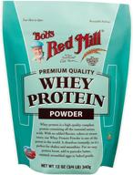 🥤 bob's red mill whey protein powder, 12 oz package - may vary, red, unflavored logo