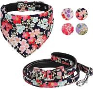 🐾 adjustable dog collar, bandana, and leash set - vaburs fancy collar with pattern printing for small, medium, and large dogs logo